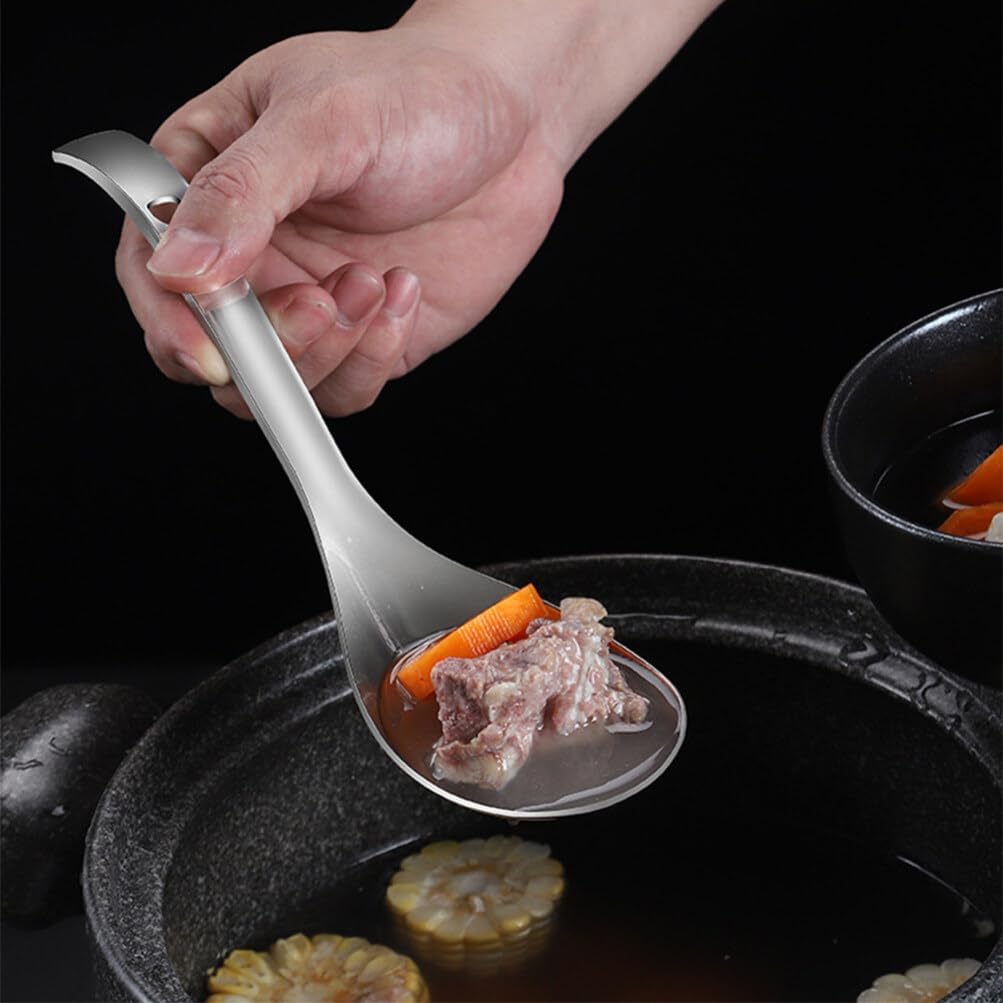 Luxshiny Stainless Steel Rice Paddle Set with Slotted Serving Spoon 2-Piece Portable Kitchen Utensils for Home Restaurant Buffet Party Use 9.25In Length