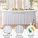 2 Pack White Spandex Table Clothes for 6 Foot Rectangle Tables, Wrinkle Free Fitted Table Cover 6ft Stretch Tablecloths Desk Skirt for Parties Weddings Birthday Banquet Baby Shower