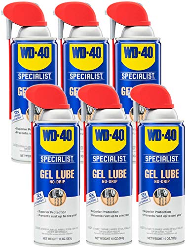 WD-40 Specialist Gel Lube with SMART STRAW SPRAYS 2 WAYS, 10 OZ [6-Pack]