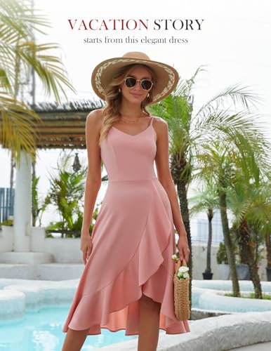 Image of DRESSTELLS Women's Cocktail Dresses, Formal Wedding Guest Graduation Party High Low Dress