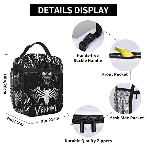 Horckey Movie Lunch Box Insulated Tote Lunch Bags Superhero Black Fashion Portable Lunch Box For Picnic Work Travel #TOP5