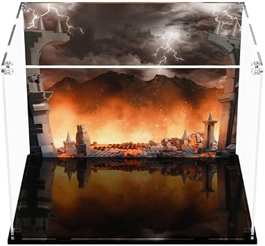 Display Case Compatible with LEGO 77093 Ocarina of Time – The Final Battle - Display Case, (Printed Back Panel)
