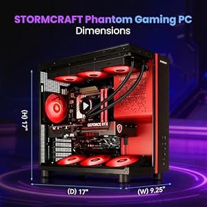 STORMCRAFT Phantom RTX 5080 Gaming PC Ryzen 7 9800X3D 32GB DDR5 2TB SSD | AMD Ryzen 7 5.2GHz, 6000MHz RAM, B850 Chipset, 850W PSU, 360mm AIO, RGB Keyboard Mouse, WiFi BT HDMI AI Prebuilt Gaming Desktop — photo 5 of 6
