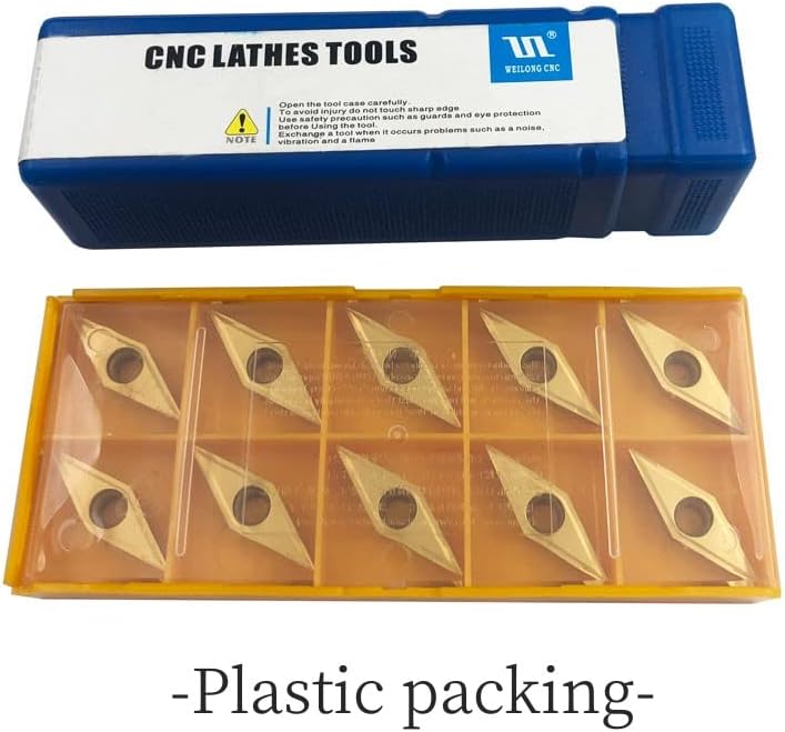 Indexable Carbide Insert - 5/8" Turning Holder Boring bar SVJCR1616H16/S16Q-SVXCR16 Lathe Cutting Tools with VCMT331/160404 Turning Insert Cutter Blade (10pcs VCMT331 Inserts)(5/8” SVJCR1616H16 with 1