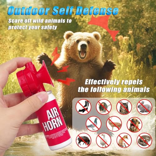Image of Air Horn 1.4oz 2pcs, Loud Mini Safety Boat Air Horn Can, Sports Event Starting Horn, Mini Small Compressed Blow Fog Bear Air, Celebrate Victory(2,Red)