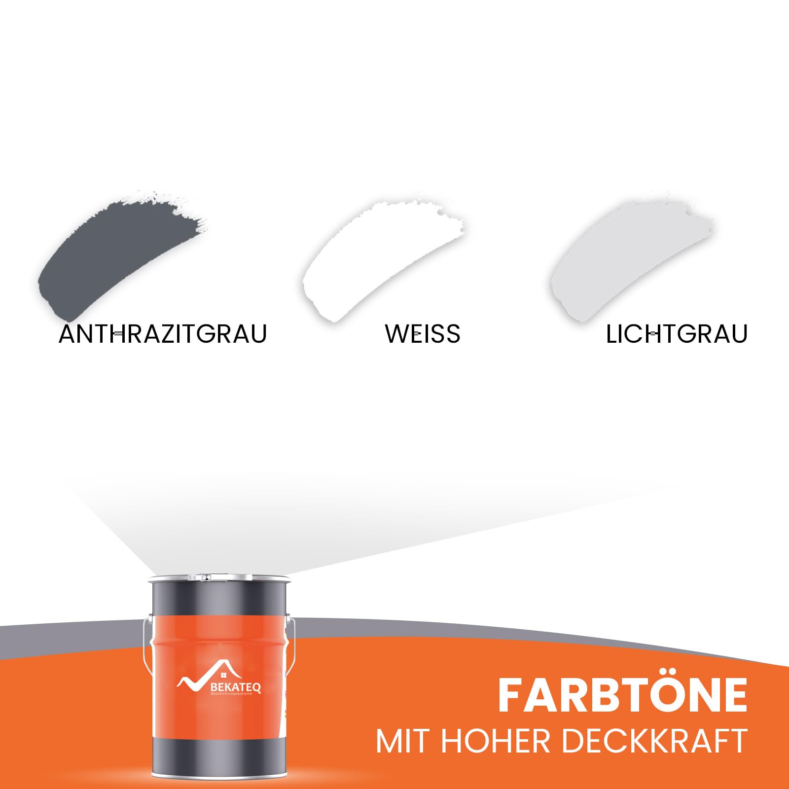 BEKATEQ Farba do betonu 10 kg, jasnoszara, do użytku na zewnątrz, jedwabisty mat – farba podłogowa, przejezdna, nie zawiera rozpuszczalników, antypoślizgowa, odporna na promieniowanie UV, szybko