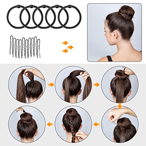 Winkeyes Hair Styling Set, Hair Design Styling Tools Accessories DIY Hair Accessories Hair Modelling Tool Kit Hairdresser Kit Set Magic Simple Fast Spiral Hair Braid Hair Braiding Tool (Type B- 45 set) - Thumbnail 6