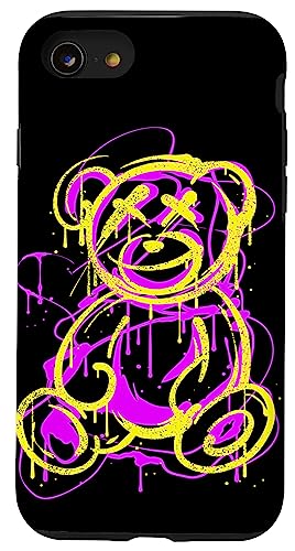 Graffiti Streetart Bär, Bär Cartoon Hip-Hop-Pop-Art Hülle für iPhone SE (2020) / 7 / 8