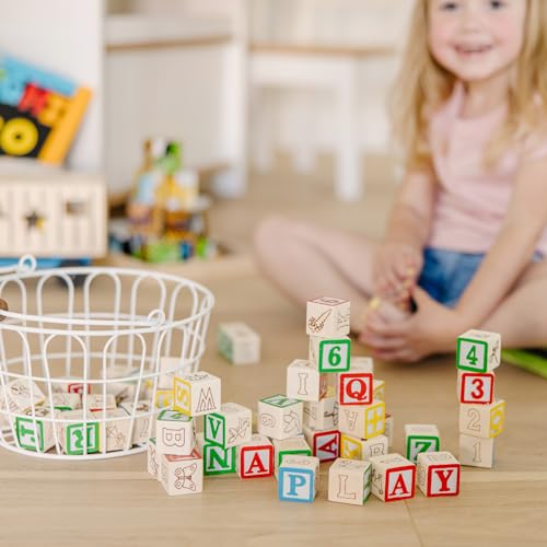 Melissa & Doug 1900 Deluxe Abc/123 1-Inch Blocks Set With Storage Pouch (50 Pcs) - Letters And Numbers/Abc Classic Wooden Blocks thumb #1