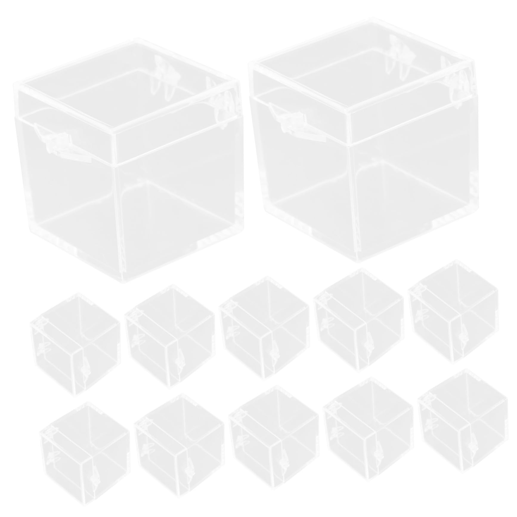 PRETYZOOM 12pc Cube Storage Boxes Mini Specimen Display Cases Gemstone Showcase Cubes Mini Display Boxes for Home Decor