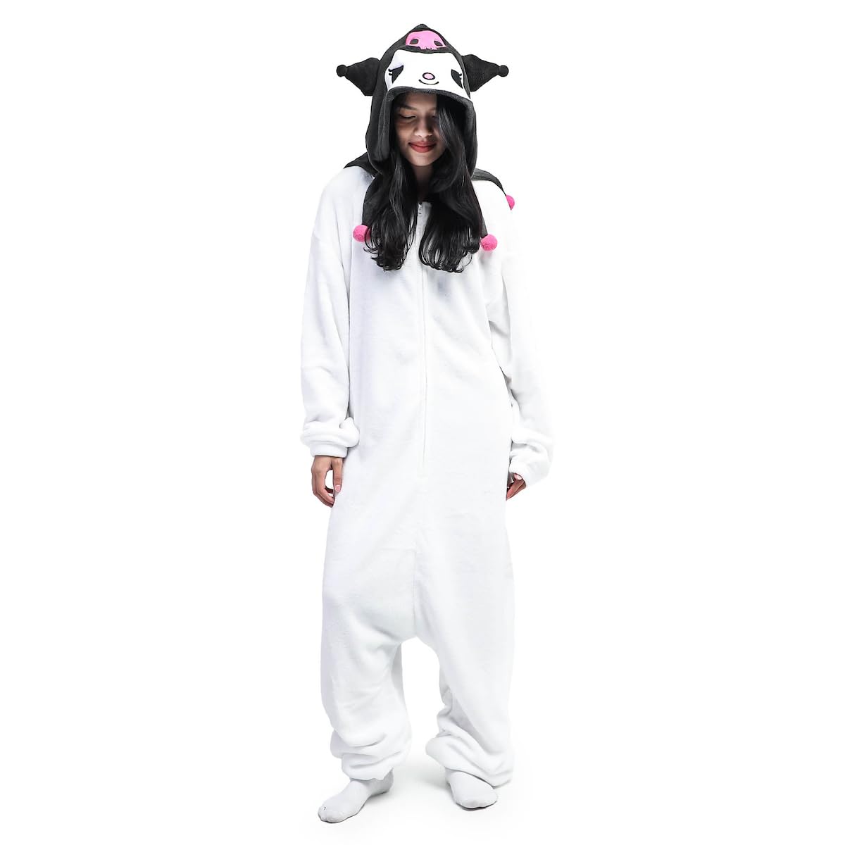 Bioworld Hello Kitty Hooded Kigurumi Cosplay Onesie Costume Union Suit