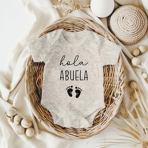 Hola Abuela Pregnancy Announcement Infant Bodysuit for Spanish Grandma3