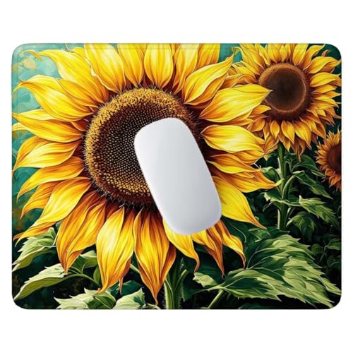 Alfombrilla de Ratón para Juegos 320x260 mm, Alfombrilla Ratón Girasol, Alfombrilla de Ratón de Sobremesa para Portátil, Protector Escritorio, Alfombrilla de Ratón con Base de Goma Antideslizante N971
