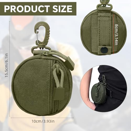 Image of ZIBUYU Zipper Pouch Bag Backpack Earphone Bag with Quick Connect Clasp, Small Oxford Cloth Accessories Bag Coin Pouch Utility Pouch for Backpack, Bag, Keyring