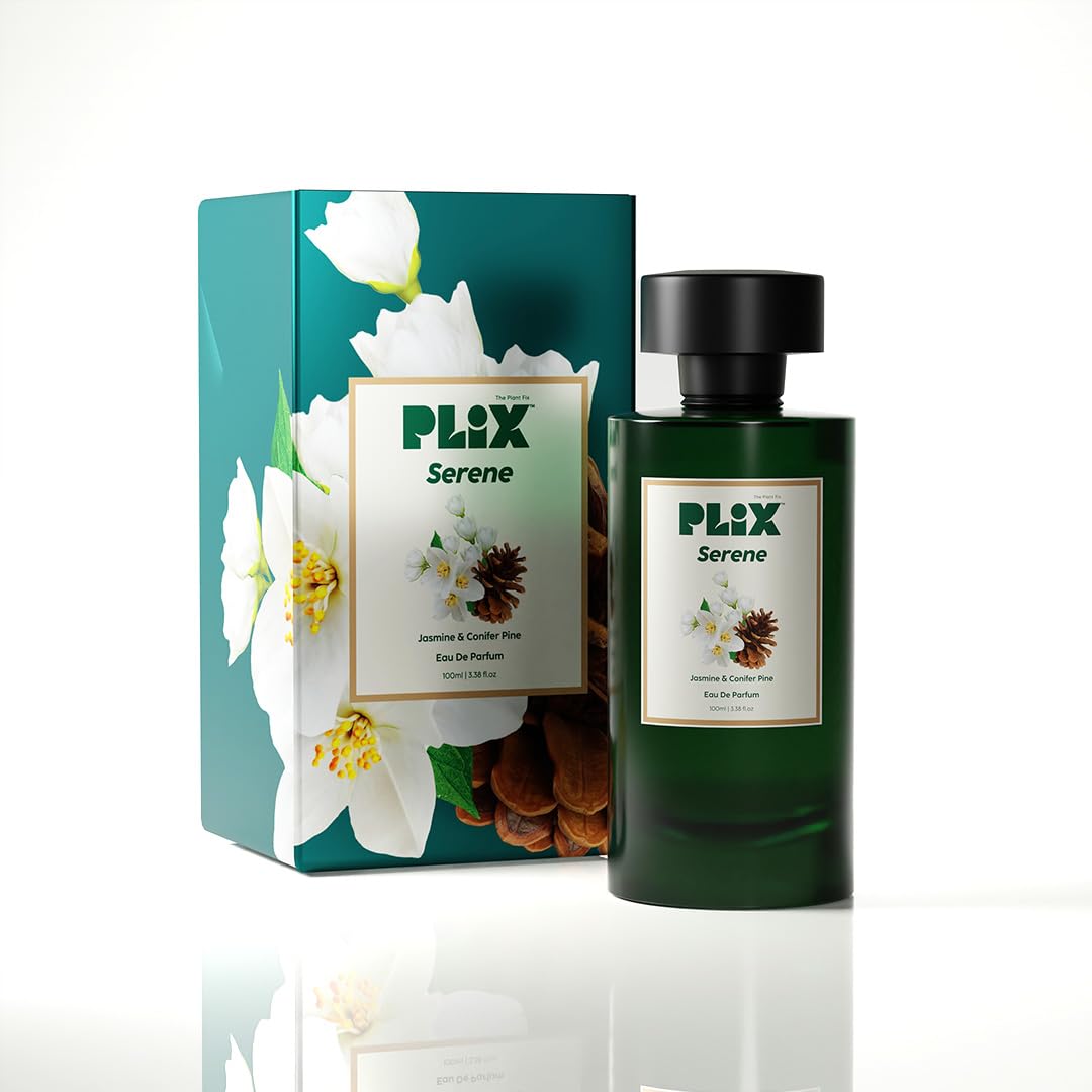 PLIX - THE PLANT FIX Mood Range Serene Perfume For Calm Vibes, Perfect For Travel & Day Out, Long Lasting Fresh Conifer Pine & Jasmine Fragrance, 100 Ml - Aerosol For Unisex