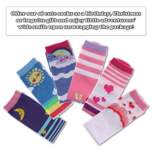 Image of FNOVCO Girls Knee High Socks Cartoon Animal Patterns Cotton Over Calf Socks