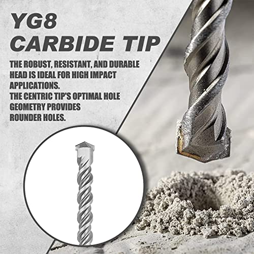 image for TOPEX 17 Piece SDS Plus Rotary Hammer Drill Bits Set & Chisel Bits Hol