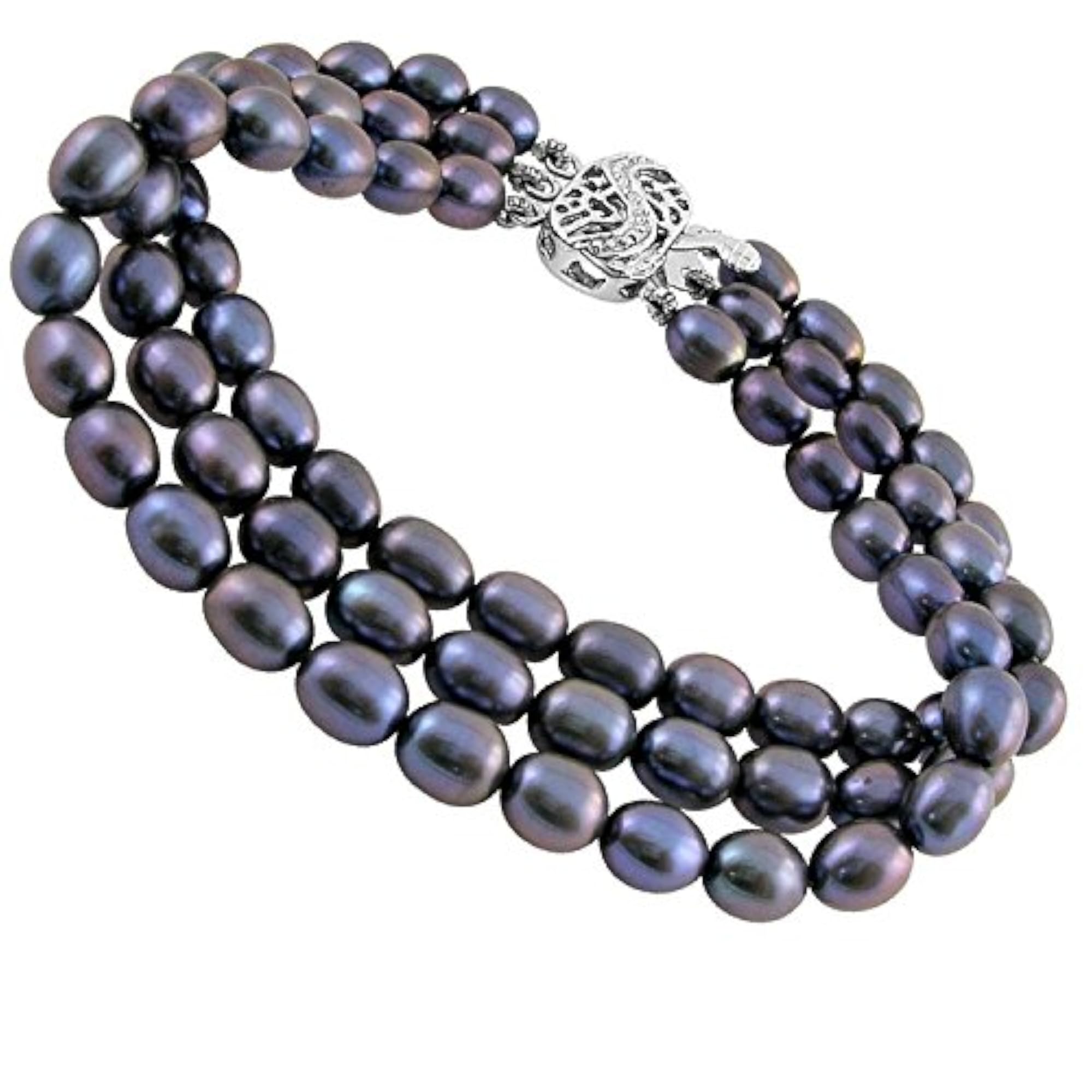 Three String Grey Pearl Bracelet for Women & Girls