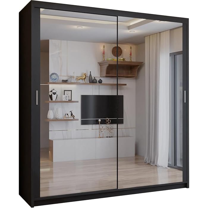 Ozone Furniture Engineering Wood Sliding Wardrobe with Full Mirrors-image-48