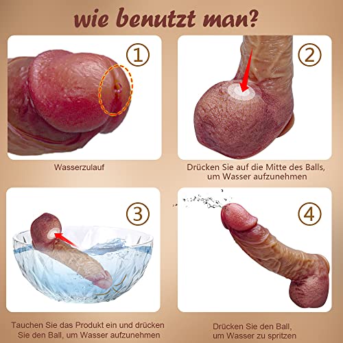 23.5cm dildo mit sperma spritzfunktion, riesen Penis mit starkem Saugnapf für freihändiges Spielen, großer realistischer, Silikon, dickes Spielzeug für damen, G-Punkt frauen und Männer Anal, xxl – Bild 8