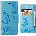 Produktbild Ougger Hülle für Huawei P20 Lite Handyhüllen, Tasche Leder Schutzhülle Schale Weich TPU Silikon Magnetisch-Stehen Flip Cover Tasche P20 Lite mit Kartensteckplätzen, Schmetterling Streifen (Blau)