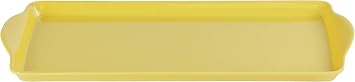 Reston Lloyd Melamine Plastic Tidbit Tray, BPA-Free, Food Safe, Multipurpose Platter Serving Tray, Bathroom/Table Organizer, Lemon