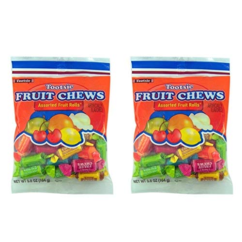 Tootsie Fruit Chews Assorted Fruit Rolls -- Pack of 2 Bags (11.66 Oz Total) (Pack of 2)