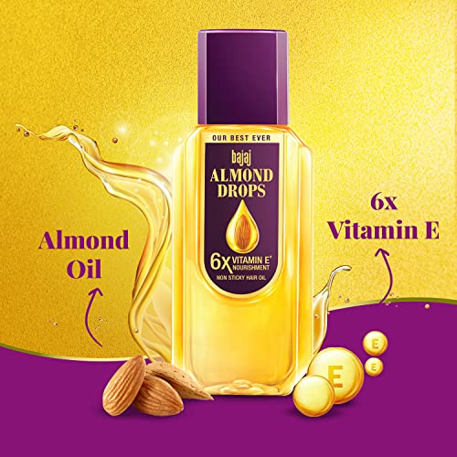 Bajaj Almond Drops Hair Oil | 6X Vitamin E Nourishment | Non-Sticky Hair Oil For Hair Fall Control | 285ml - Image 6