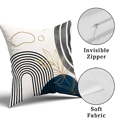 Dzglobal PILLOW-4PC-CASES Blue And Grey Throw Pillows Boho Pillow Covers 18X18 Abstract Geometric Pillow Covers Mid Century Modern Decor For Sofa Bed Living Room Couch Set Of 4 thumb #2