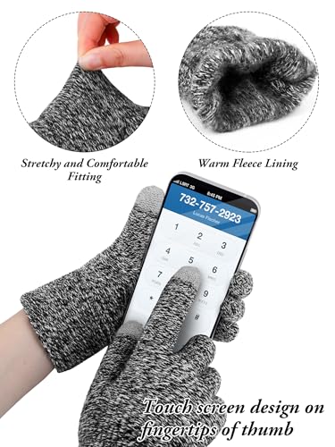 Aneco Winter Warm Sets Buffalo Plaid Scarf Knitted Beanie Hat Gloves Earloop Warm Cover for Men and Women4