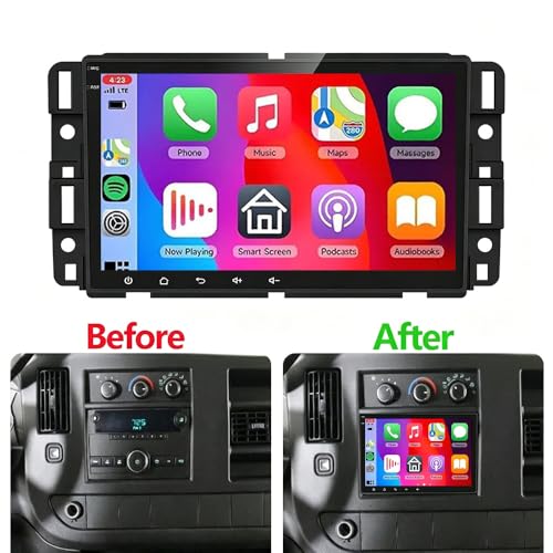 Radio para coche doble Din 8" para Chevy Express 2008-2024 miniatura 2