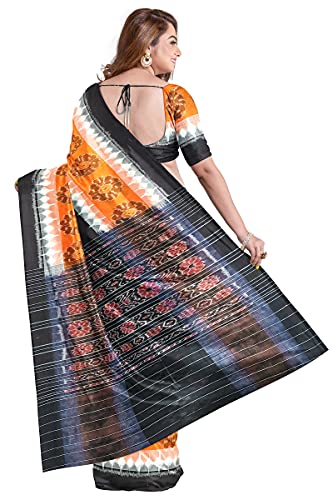 Image of Odisha Sambalpuri Handloom Ikat Women's Cotton Saree, Odisha Handloom Handmade Pure Cotton Khandua Saree, Ikkat Orissa Traditional Handloom Saree Without Blouse