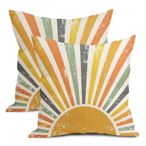 aportt Sun Sunrise Pillow Covers 18X18 Inch Set of...