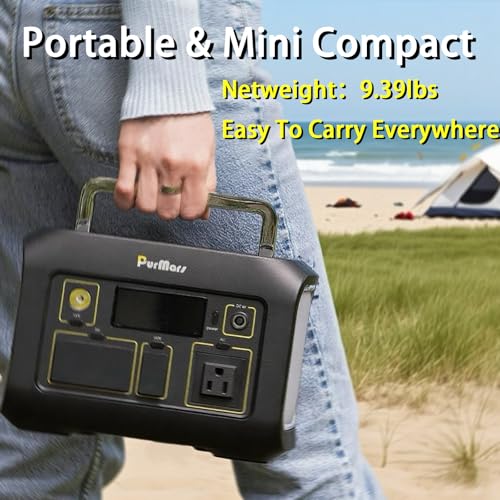 Image of 300W Portable Power Station (Peak 500W),LiFePO4 Solar Generator | 288Wh (90,000mAh)Portable Power Bank,110V Pure Sine Wave AC Outlet,Lifepo4 Battery,RV,Outdoor Camping,Traveling,Emergencies