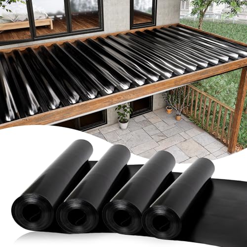 Muzata 4PCS 50FT Under Deck Drainage System for 16" Joists