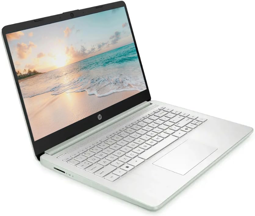 Image of HP 14 inch Business Laptop Computer with 1-Year Office 365, Intel Quad-Core N150 Processor, 4GB RAM 384GB Storage (128GB UFS+256GB SD Card), Windows 11 Home, PLUSERA Earphones, Willow Green