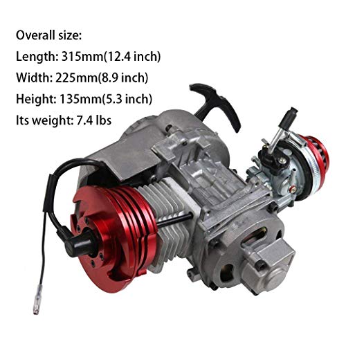 Wphmoto 47Cc 49Cc 2-Stroke Engine Motor & Throttle Grips & 25H Chain & Throttle Cable & Switch Kit For Dirt Bikes Atv Quad #TOP3