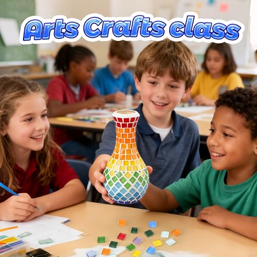 Joyclub DIY Mosaic Vase Kit Mosaic Kits for Adults and Kids Creativity Handmade Arts and Craft Kits Mosaic Tiles Making Projects Supplies Christmas Birthday Gifts Home Room Decor