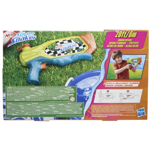Image of Nerf Super Soaker Surge Splash Tidal Tropics Water Toy| Trigger Pull | 605 ml Capacity Tank | Pichkari for Outdoor Water Games | Branded Toy Pichkari for Holi Festival | Outdoor Toys | Kids Ages 6+