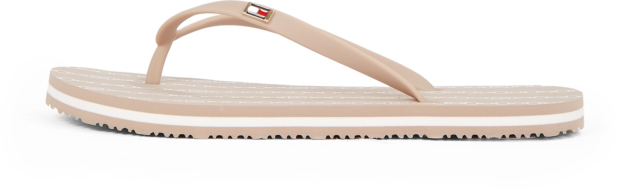 Tommy Hilfiger Women’s Flip Flops with Logo, Brown (Claystone), 3.5