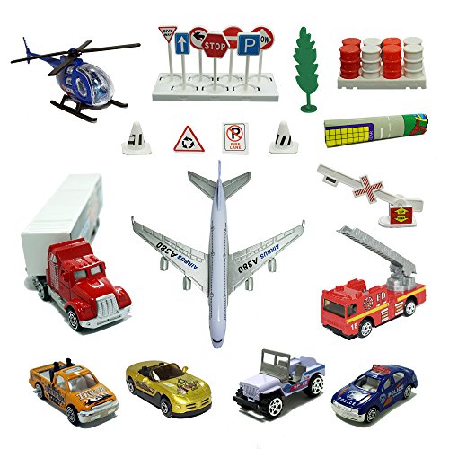 image for Joyin Toy JOYIN City Vehicles Cars Play Set Including 8 Vehicles, Road