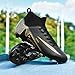 Men's Soccer Shoes Football Cleats High-Tops Lace-Up Non-Slip Spikes Indoor Outdoor Sports Athletic Baseball Lacrosse Sneaker Black EU 44