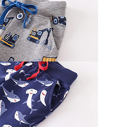 Boys Active Athletic Pull-On Pants I Kids Cozy Cotton Cartoon Jogging Sweatpants4