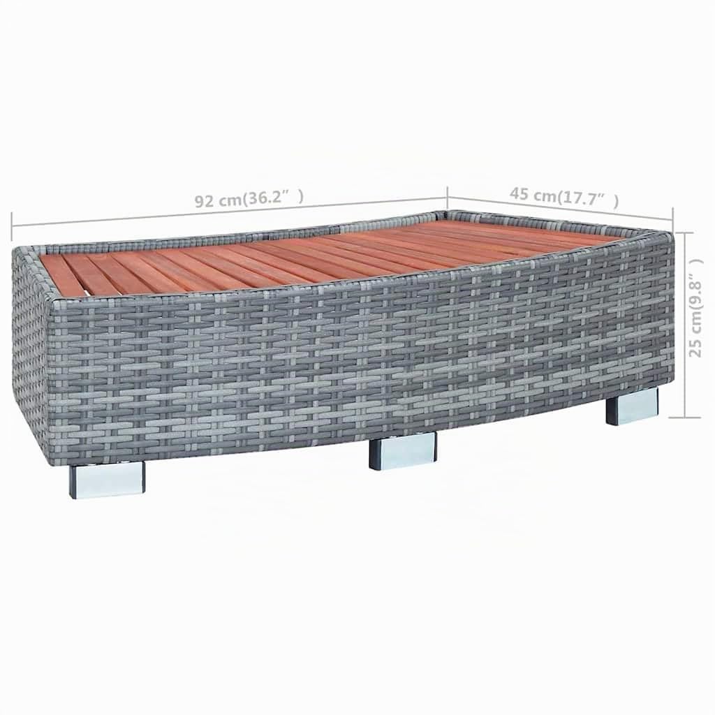 Marche de spa Gris Résine tressée 92 x 45 x 25 cm