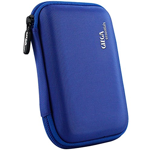Image of Gizga Essentials Nylon Hard Drive Case Shell, 6.35cm /2.5-inch, Portable Storage Organizer Bag for Earphone USB Cable Power Bank Mobile Charger Digital Gadget Hard Disk, Water Resistance Material, Blue