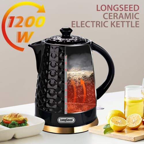 Tetera eléctrica cerámica 1.5L 1200W negro miniatura 5