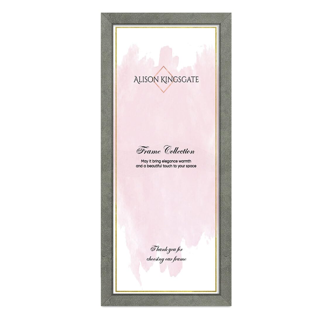 Alison Kingsgate Modern 36X12 Grey Marble Photo Frame-Engineered Wood Picture Frames with Shatterproof Perspex - Ideal for Certificates -Wall Mount or Tabletop - Multiple Sizes & Colours Available — image 1
