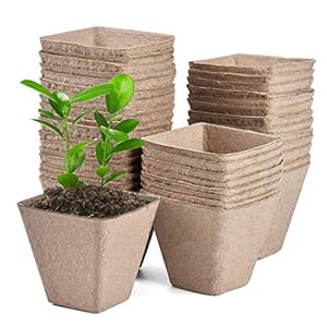 JOYSEUS 3.25″ Seed Starter Pots, Organic Planting Peat Pots for Indoor Garden Seedling, 30 Pcs 100% Eco-Friendly and Biodegradable for Seed Germination
