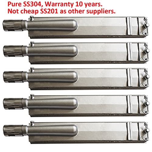 Grilljob 5 Pack Cast Stainless Steel 304 Bbq Grill Burners Upgraded Bbq Replacement Parts For Premium Gas Grills From Bull, Lion, Blaze Cal Flame Aussie Beafeater Steele Broilchef Charbroil Turbo #TOP1
