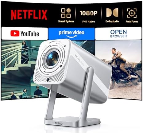 Smart Projector [Built-in Apps/4K Support/2026 Upgraded] with WiF...